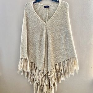 Women's Fringe Poncho Sweater